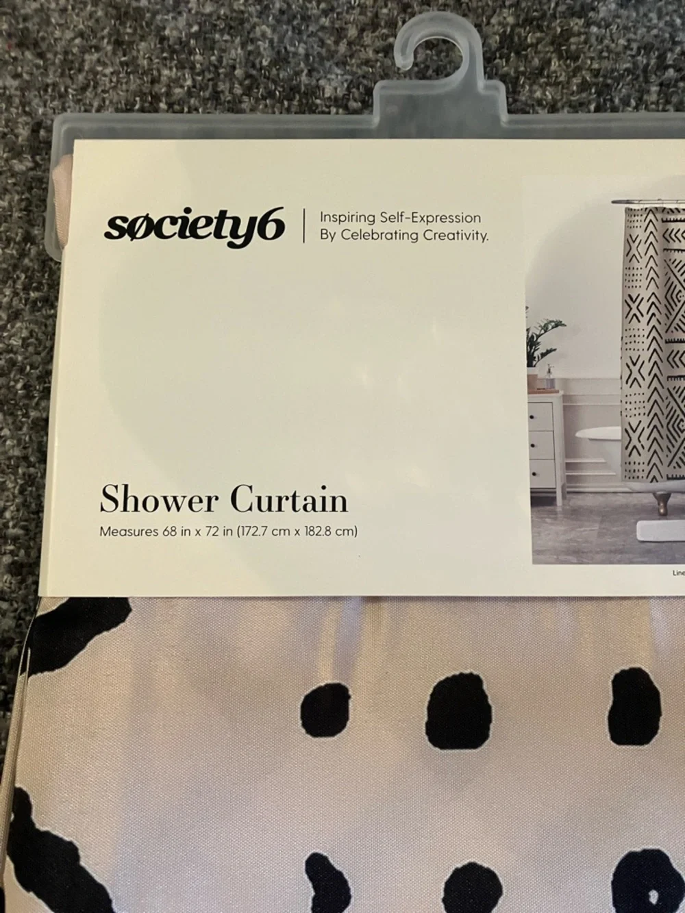 Society6 Light Tan with Black Polka Dot Shower Curtain